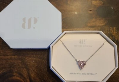 Bomb Party RBP5709 "It Points To You" Rose Quartz CZ Rhodium Necklace - Изображение 1 из 3