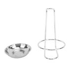 Stainless Steel Soup Ladle Holder Cooking Utensil Stand Silver W/1 Plate New