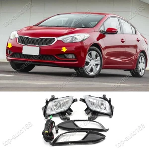 Halogen Bumper Fog Light Kit w/ wiring/ Bezel For Kia K3 Forte Cerato 2014-2016 - Picture 1 of 9