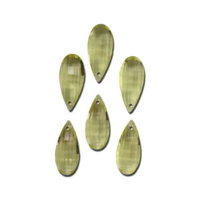 Colgante lágrima acrílico amarillo facetado vintage (6) pnd031A Foto 1 de 4