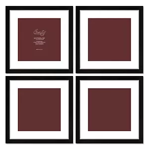 Craig Frames Set of (4) 16x16 Black Picture Frames w/ Matting for 12x12 Photos - Picture 1 of 6