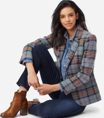 $595 Pendleton BRYNN WOOL BLAZER SHETLAND PLAID JACKET SZ 6~WOW - Image 1 of 4