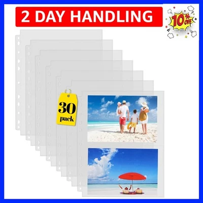 Paquete de 30 protectores de página de fotos o postales de alta resistencia, foto transparente de plástico H... Foto 1 de 4
