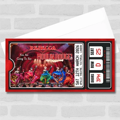 THECARDZOO Moulin Rouge The Musical Show Theatre Personalised Surprise Ticket Gift Voucher