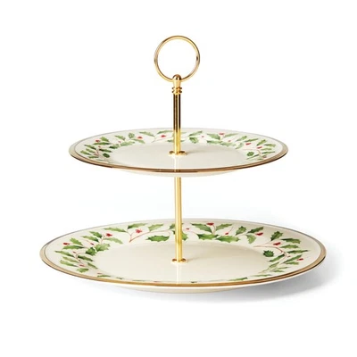 893490 Holiday 2-Tiered Server, Christmas Dinnerware - Image 1 of 4