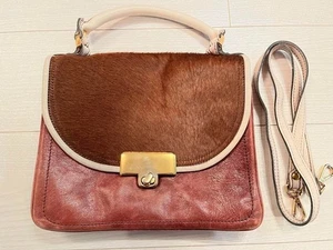 Borsa a mano Mercules borsa a tracolla con dust bag marrone USATA buone condizioni JPN! - Foto 1 di 7