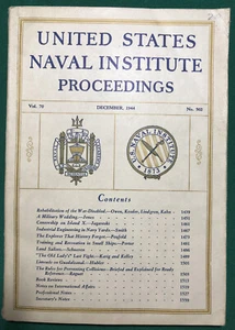 UNITED STATES NAVAL INSTITUTE PROCEEDINGS VOL. 70 No 502 DECEMBER 1944 - Imagen 1 de 4