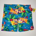 NOS Vintage 80s Fun Wear Drawstring Shorts Size Small 36×7 USA Tropical Island 
