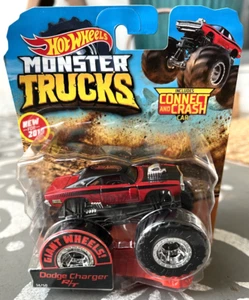Hot Wheels DODGE CHARGER R/T Connect & Crash Monster Trucks Giant Wheels Toy Car - Picture 1 of 3