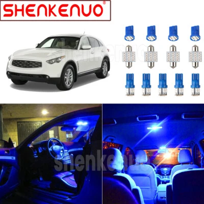 For 2003-2008 Infiniti FX35 FX45 Brilliant Blue LED Interior Lights Kit 13 Piece - Image 1 of 4