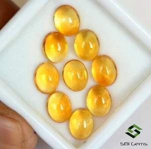 Natural Citrine Oval Cabs 9x7 mm 9.13 Cts Lot 05 Pcs Lustrous Golden Loose Gems - Picture 1 of 7