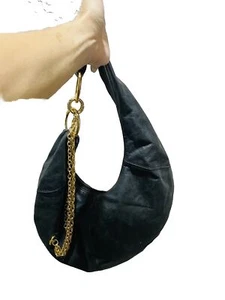 ❤️ Barney’s New York Hobo Bag Purse Real Leather Gold Chains Modern - Picture 1 of 7