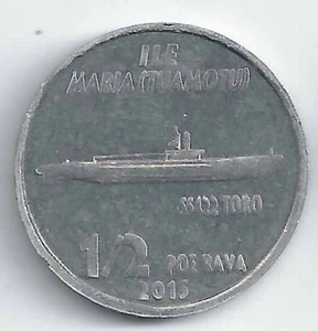 MARIA Tuamotu (Pacífico Francés) 1/2 Poe Rava 2015 SS422 Toro, inusual aluminio Ø20 mm - Imagen 1 de 2