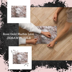 Rose Lion Marble Lion Face Jigsaw Puzzle–Unique & Challenging Puzzle for All - Picture 1 of 24