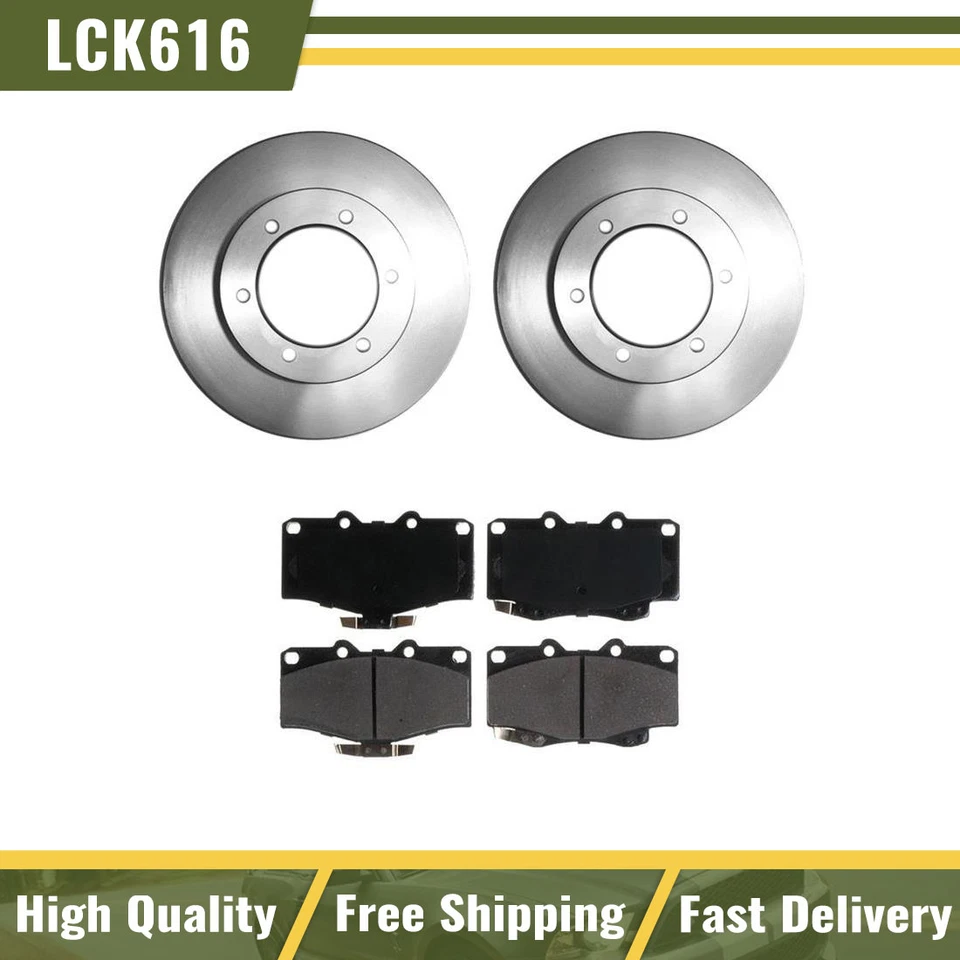 Rotores de freio dianteiro e pastilhas de freio de cerâmica para Toyota 4Runner 1989 1990 1991 - Imagem 1 de 4