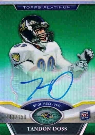 TANDON DOSS 2011 Topps Platinum Rookie Green Refractor 143/150 Auto Card - Image 1 of 2