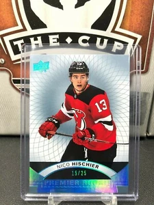 2017-18 Upper Deck Premier Platinum Blue Spectrum #100 Nico Hischier RC 15/25 - Picture 1 of 2