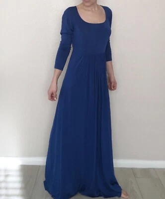 Blue Long Maternity Dress - Image 1 of 2