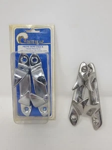 LOT OF 4 CHROMED BRASS BOW SKENE CHOCKS 4 1/2" LONG WHITECAP - Bild 1 von 3