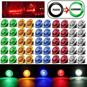Mini Round Bullet Side Marker LED Light Lamp Truck Trailer Red Amber Blue White - Picture 1 of 22