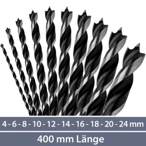 Holzbohrer 400mm lange Bohrer Schalungsbohrer Ø 4 6 8 10 12 14 16 18 20 24 mm - Bild 1 von 19