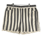 Lane Bryant Pull On Shorts Embroidered Mid Rise Fringe Cotton NWT Size 22/24