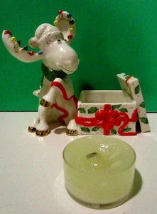 LENOX Marcel MERRY MOOSE VOTIVE -- with Candle 2007 Trinket Box -- -- NEW in BOX - Picture 1 of 8