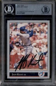 1992 Leaf #445 Jeff Kent Autograph Auto BGS Authentic