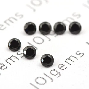 10 Pieces Natural Black Spinel 5mm Round Cut Untreated Loose Gemstone - Picture 1 of 9