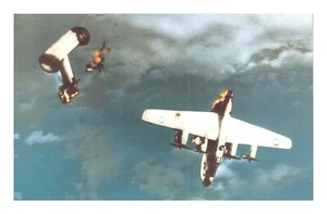 Postcard WWII US Bomber Loses Tail Over Hamburg Germany - Picture 1 of 2