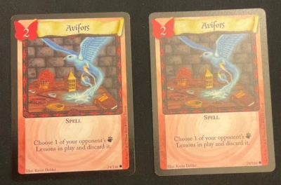 Harry Potter TCG - x2 Avifors 74/116 - Spell Card - 2001 Base Set - LP Condition - Image 1 of 4