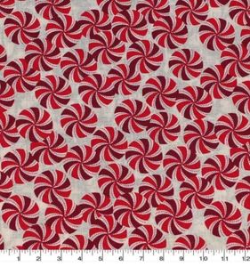 Fabric Noel Red & White Peppermint Candy Christmas 100% Cotton Quilt 5/8 Yard - Picture 1 of 1
