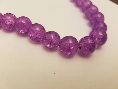 Crackle Glass Beads, Round, Bead: 12mm: Hole 1.5 mm Qty 20 - Jewelry Making - Image 1 of 4