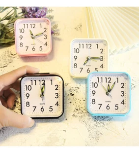 Night Light Alarm Clock No Tick Snooze Silent Small Bedside Mini Clock Quartz - Picture 1 of 12