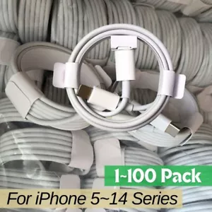USB C to iOS Data Sync Cable Fast Charging Cord for iPhone 5~14 All Series Lot - Picture 1 of 10