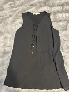 Michael Kors Black Sleeveless Lace-Up Blouse - Size S - Picture 1 of 2