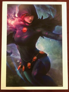 STANLEY ARTGERM LAU RAVEN POSTER 12X16"NM SHIPPD FLAT TEEN TITANS - Picture 1 of 2
