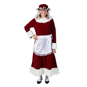 Burgundy Velvet Mrs. Claus - Xxl Costume - Halco - Picture 1 of 3