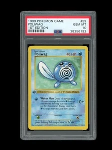 Pokemon PSA 10 GEM MINT Poliwag 1st Edition Base Set Shadowless 1999 Card 59/102 - Picture 1 of 2