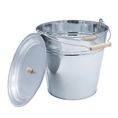 Zinkeimer mit Deckel 12 Liter - Ascheeimer Blech Eimer Pflanzkübel Blumenkübel - Bild 1 von 4