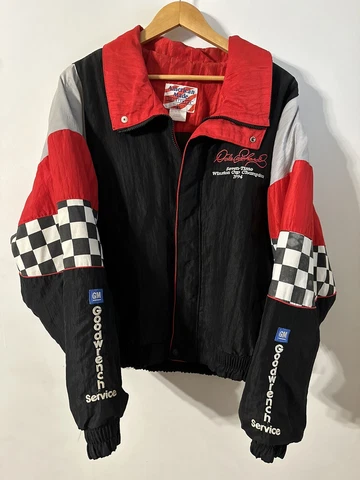 Vintage 90s Dale Earnhardt Jacket Size XL Made in USA vtg rare aop Cover