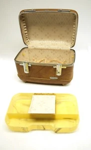 Vintage Brown American Tourister Escort Train Travel Hard Case Luggage No Key! - Picture 1 of 14