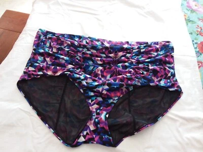 Pantalones de natación Geo púrpura de tiro alto acanalados tórridos - talla 5 Foto 1 de 4