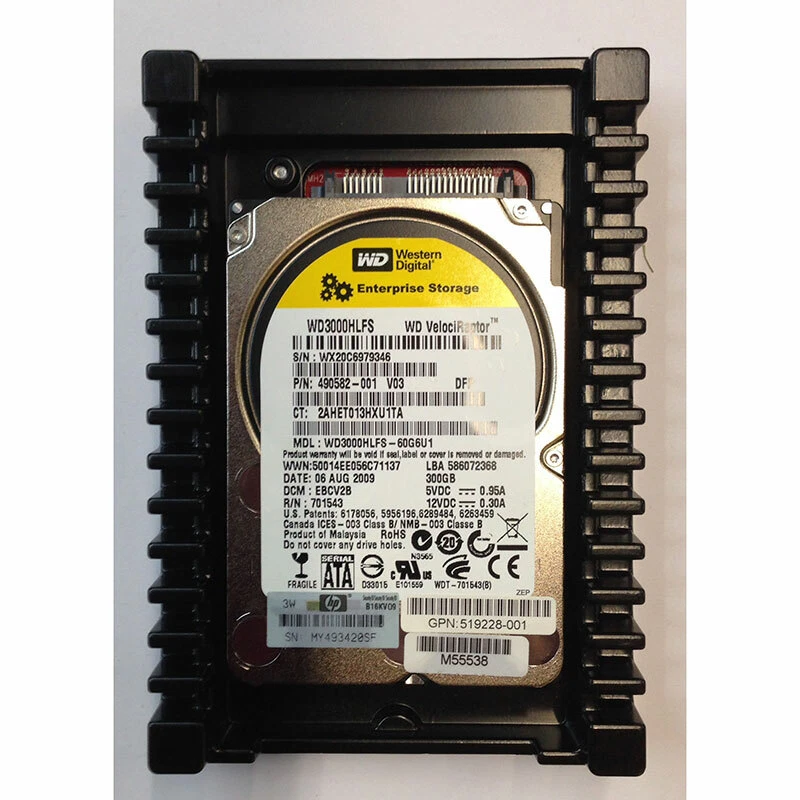 519228-001 - HP 300GB 10K RPM SATA 3.5" HDD Western Digital WD3000HLFS version - Image 1 of 1