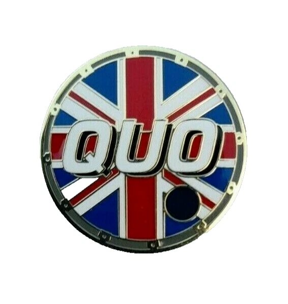 UK STATUS QUO BADGE / PIN UNION JACK DRUM #6 - Image 1 of 1