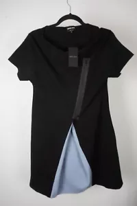  Giorgio Armani Black Baby Blue Silk Blend Dress Sz 2 US 38 BRAND NEW - Picture 1 of 4