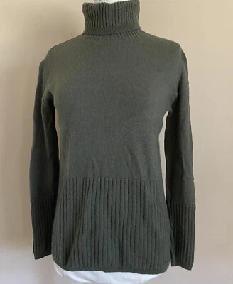 Saks Fifth Ave Womens Size XS Cashmere Turtleneck Sweater Green - Image 1 of 4