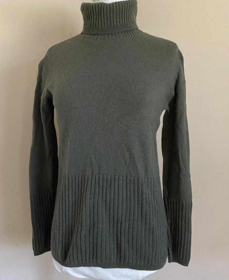 Suéter Saks Fifth Ave para mujer talla XS cachemir cuello alto verde Foto 1 de 4