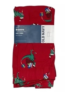 Old Navy Herren Soft-Washed Boxershorts 3,75” Schrittlänge Weihnachten Dinosaurier Gr. XXL - Bild 1 von 3