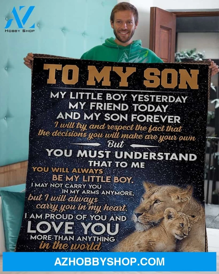 Für meinen Sohn – Fleece-Decke mit Löwenmotiv - Bild 1 von 1